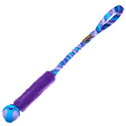 Tug-E-Nuff Pocket PowerBall Fauxtastic Bel�nningsleget�j med kunstpels, bold og elastiksnor