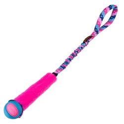 Tug-E-Nuff Pocket PowerBall Fauxtastic Bel�nningsleget�j med kunstpels, bold og elastiksnor