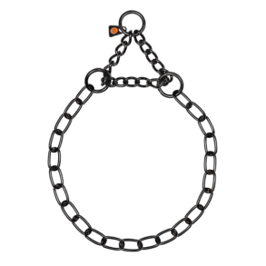 Halskde, medium, med trkkde - sort rustfrit stl, 3,0 mm