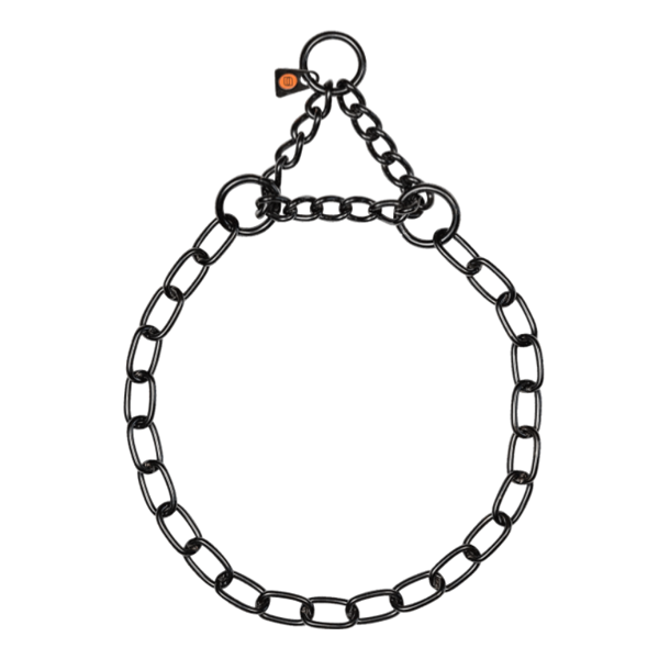 Halskde, medium, med trkkde - sort rustfrit stl, 3,0 mm