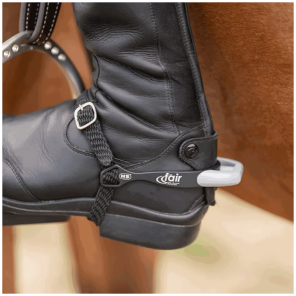 FairRider sporer - aluminium, 25mm sort/slv rund 