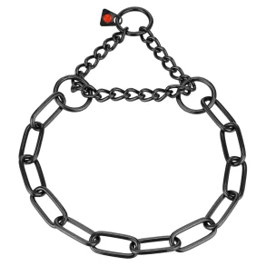 Halskde, medium, med trkkde - sort rustfrit stl, 4,0 mm